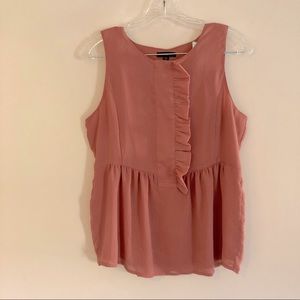 GAP Dusty Pink Sleeveless Ruffled Peplum Blouse
